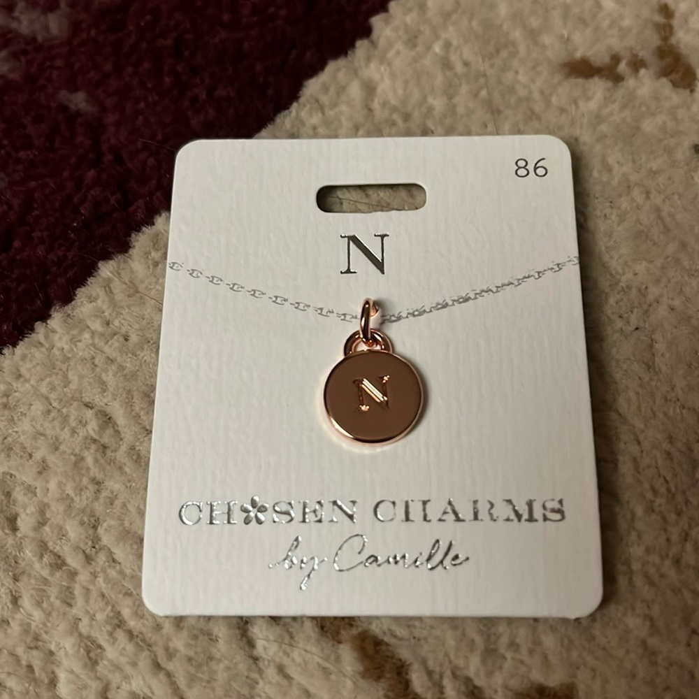 Rose Gold “N” necklace pendant